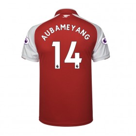 Koszulka Arsenal Aubameyang 14 Domowe Koszulki Piłkarskie 2017-2018 Krótki Rękaw