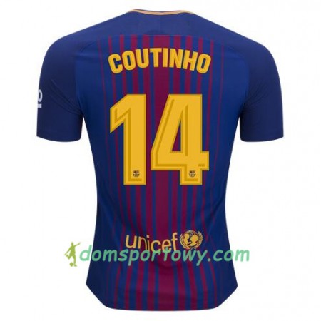Koszulka FC Barcelona Philippe Coutinho 14 Domowe Koszulki Piłkarskie 2017-2018 Krótki Rękaw