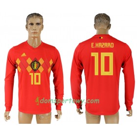 Koszulka Belgia Eden Hazard 10 Domowe Koszulki Piłkarskie Mistrzostwa Świata 2018 Długi Rękaw