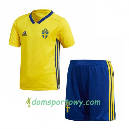 Koszulka Szwecja Dziecięcy Domowe Koszulki Piłkarskie Mistrzostwa Świata 2018