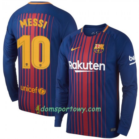 Koszulka FC Barcelona Messi Domowe Koszulki Piłkarskie 2017-2018 Długi Rękaw