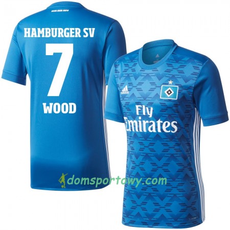Koszulka Hamburger SV Wood 7 Wyjazdowe Koszulki Piłkarskie 2017-2018 Krótki Rękaw