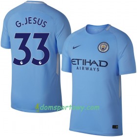 Koszulka Manchester City G. Jesus Domowe Koszulki Piłkarskie 2017-2018 Krótki Rękaw