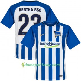 Koszulka Hertha BSC Weiser 23 Domowe Koszulki Piłkarskie 2017-2018 Krótki Rękaw