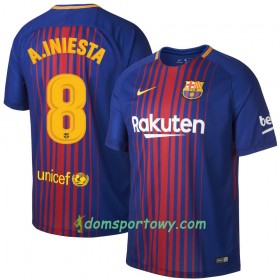 Koszulka FC Barcelona A. Iniesta 8 Domowe Koszulki Piłkarskie 2017-2018 Krótki Rękaw