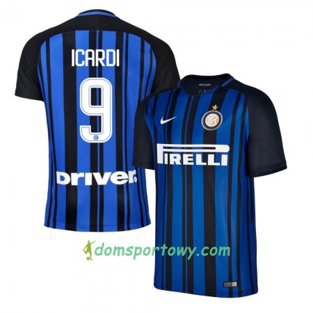 Koszulka Inter Mediolan Icardi 9 Domowe Koszulki Piłkarskie 2017-2018 Krótki Rękaw