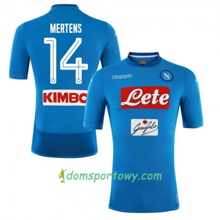 Koszulka SSC Napoli Mertens 14 Domowe Koszulki Piłkarskie 2017-2018 Krótki Rękaw