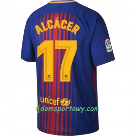Koszulka FC Barcelona Alcácer 17 Domowe Koszulki Piłkarskie 2017-2018 Krótki Rękaw