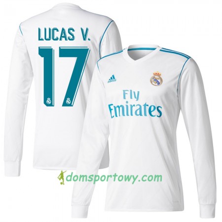 Koszulka Real Madryt Lucas V. Domowe Koszulki Piłkarskie 2017-2018 Długi Rękaw