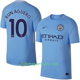 Koszulka Manchester City Kun Agüero Domowe Koszulki Piłkarskie 2017-2018 Krótki Rękaw