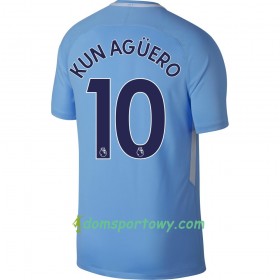 Koszulka Manchester City Kun Agüero Domowe Koszulki Piłkarskie 2017-2018 Krótki Rękaw