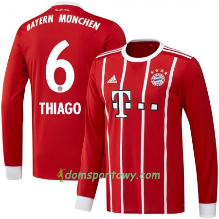 Koszulka Bayern Monachium Thiago 6 Domowe Koszulki Piłkarskie 2017-2018 Długi Rękaw