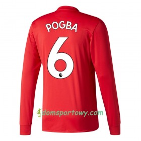 Koszulka Manchester United Pogba 6 Domowe Koszulki Piłkarskie 2017-2018 Długi Rękaw