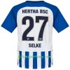 Koszulka Hertha BSC Selke 27 Domowe Koszulki Piłkarskie 2017-2018 Krótki Rękaw