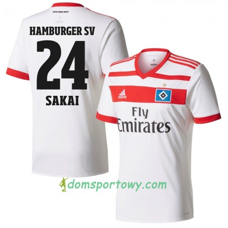 Koszulka Hamburger SV Sakai 24 Domowe Koszulki Piłkarskie 2017-2018 Krótki Rękaw