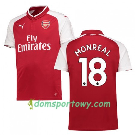 Koszulka Arsenal MONREAL 18 Domowe Koszulki Piłkarskie 2017-2018 Krótki Rękaw