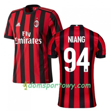 Koszulka AC Milan NIANG 94 Domowe Koszulki Piłkarskie 2017-2018 Krótki Rękaw