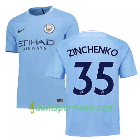 Koszulka Manchester City ZINCHENKO 35 Domowe Koszulki Piłkarskie 2017-2018 Krótki Rękaw