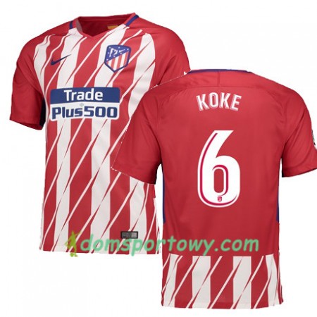 Koszulka Atlético Madryt KOKE 6 Domowe Koszulki Piłkarskie 2017-2018 Krótki Rękaw