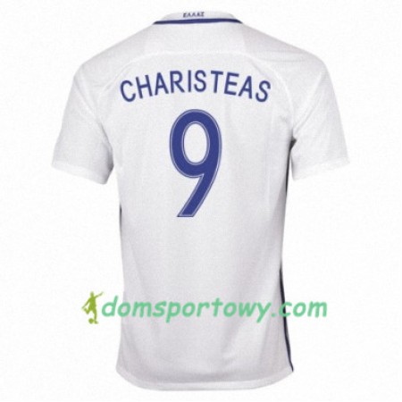 Koszulka Grecja ANGELOS CHARISTEAS Domowe Koszulki Piłkarskie 2016/17 Krótki Rękaw
