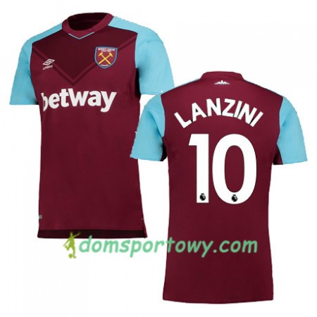 Koszulka West Ham United LANZINI Domowe Koszulki Piłkarskie 2017-2018 Krótki Rękaw