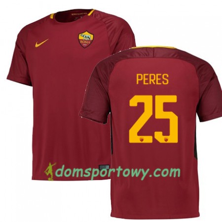 Koszulka AS Roma PERES 25 Domowe Koszulki Piłkarskie 2017-2018 Krótki Rękaw