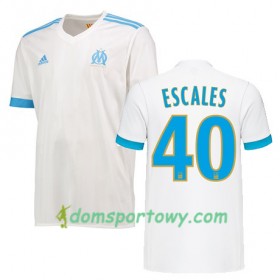 Koszulka Olympique Marsylia FLORIAN ESCALES 40 Domowe Koszulki Piłkarskie 2017-2018 Krótki Rękaw