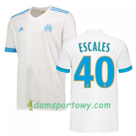 Koszulka Olympique Marsylia FLORIAN ESCALES 40 Domowe Koszulki Piłkarskie 2017-2018 Krótki Rękaw