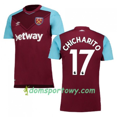 Koszulka West Ham United CHICHARITO Domowe Koszulki Piłkarskie 2017-2018 Krótki Rękaw