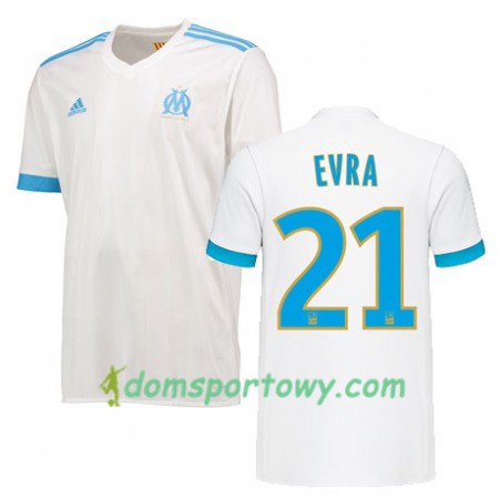 Koszulka Olympique Marsylia Patrice Evra 21 Domowe Koszulki Piłkarskie 2017-2018 Krótki Rękaw