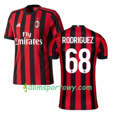 Koszulka AC Milan RODRIGUEZ 68 Domowe Koszulki Piłkarskie 2017-2018 Krótki Rękaw