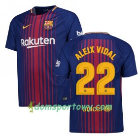 Koszulka FC Barcelona Aleix Vidal 22 Domowe Koszulki Piłkarskie 2017-2018 Krótki Rękaw