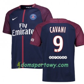 Koszulka Paris SG EDINSON CAVANI 9 Domowe Koszulki Piłkarskie 2017-2018 Krótki Rękaw