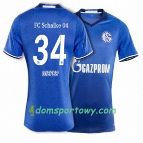 Koszulka FC Schalke 04 GIEFER 34 Domowe Koszulki Piłkarskie 2017-2018 Krótki Rękaw