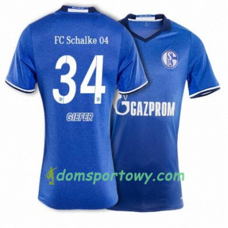 Koszulka FC Schalke 04 GIEFER 34 Domowe Koszulki Piłkarskie 2017-2018 Krótki Rękaw