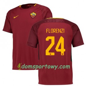 Koszulka AS Roma FLORENZI 24 Domowe Koszulki Piłkarskie 2017-2018 Krótki Rękaw