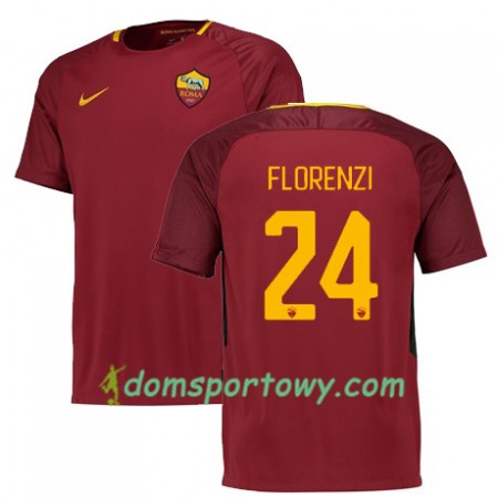 Koszulka AS Roma FLORENZI 24 Domowe Koszulki Piłkarskie 2017-2018 Krótki Rękaw