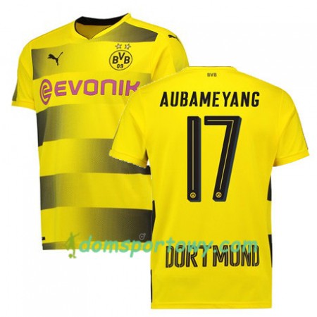Koszulka Borussia Dortmund AUBAMEYANG 17 Domowe Koszulki Piłkarskie 2017-2018 Krótki Rękaw