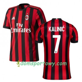 Koszulka AC Milan KALINIC 7 Domowe Koszulki Piłkarskie 2017-2018 Krótki Rękaw