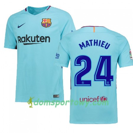 Koszulka FC Barcelona MATHIEU 24 Wyjazdowe Koszulki Piłkarskie 2017-2018 Krótki Rękaw