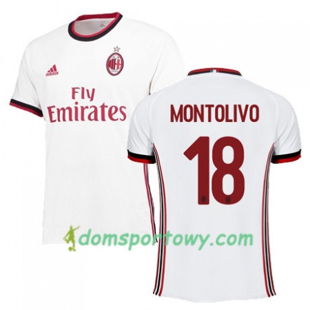 Koszulka AC Milan MONTOLIVO 18 Wyjazdowe Koszulki Piłkarskie 2017-2018 Krótki Rękaw