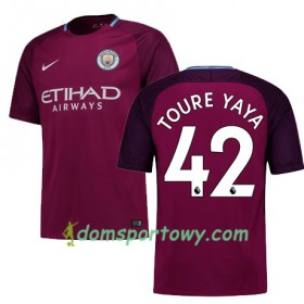 Koszulka Manchester City TOURE YAYA 42 Wyjazdowe Koszulki Piłkarskie 2017-2018 Krótki Rękaw