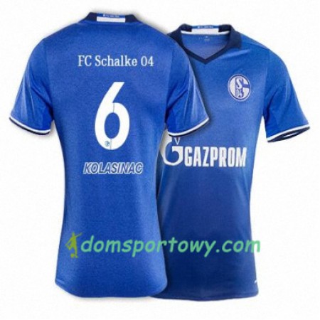 Koszulka FC Schalke 04 KOLASINAC 6 Domowe Koszulki Piłkarskie 2017-2018 Krótki Rękaw