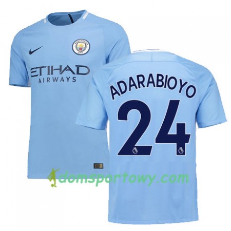 Koszulka Manchester City ADARABIOYO 24 Domowe Koszulki Piłkarskie 2017-2018 Krótki Rękaw