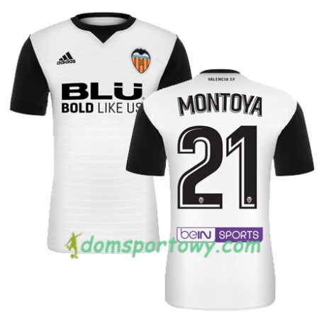 Koszulka Valencia CF MONTOYA Domowe Koszulki Piłkarskie 2017-2018 Krótki Rękaw