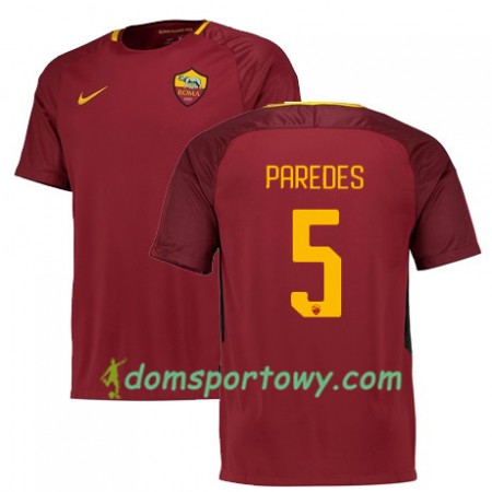 Koszulka AS Roma PAREDES 5 Domowe Koszulki Piłkarskie 2017-2018 Krótki Rękaw