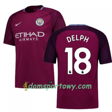 Koszulka Manchester City DELPH 18 Wyjazdowe Koszulki Piłkarskie 2017-2018 Krótki Rękaw