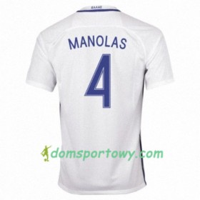 Koszulka Grecja KOSTAS MANOLAS Domowe Koszulki Piłkarskie 2016/17 Krótki Rękaw