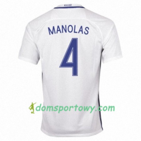 Koszulka Grecja KOSTAS MANOLAS Domowe Koszulki Piłkarskie 2016/17 Krótki Rękaw