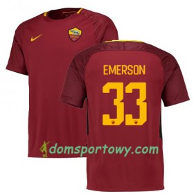 Koszulka AS Roma EMERSON 33 Domowe Koszulki Piłkarskie 2017-2018 Krótki Rękaw